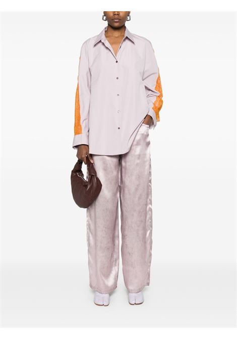 Lilac lace-detailed shirt dries van noten - women DRIES VAN NOTEN | 2510107531374403
